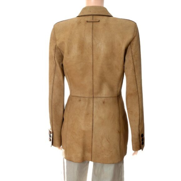Jean Paul Gaultier Distressed Leather Blazer Jacket US sz 6 - Picture 2 of 15